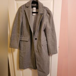 Unlined Topper Coat from TopShop, gray coat, size 12 from Nordstrom